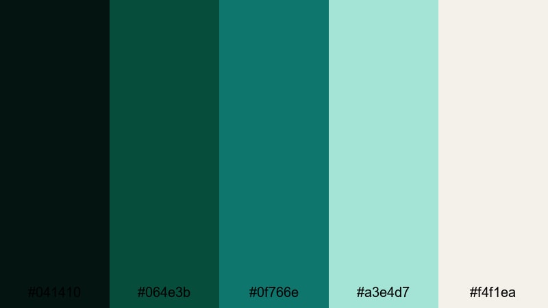 emerald gala lights elegant color palette with hex codes
