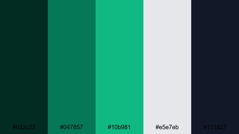 emerald glass interface dark green color palette with hex codes