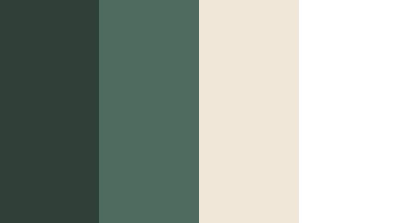 emerald loft minimal dusty forest green color palette with hex codes