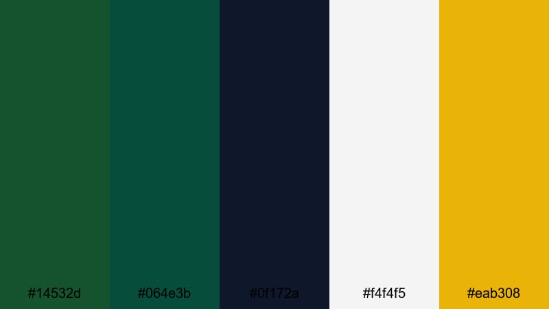 emerald velvet evening hunter green color palette with hex codes