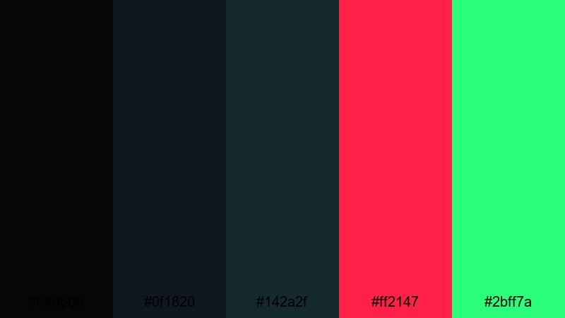emergency exit phantom haunted house color palette with hex codes