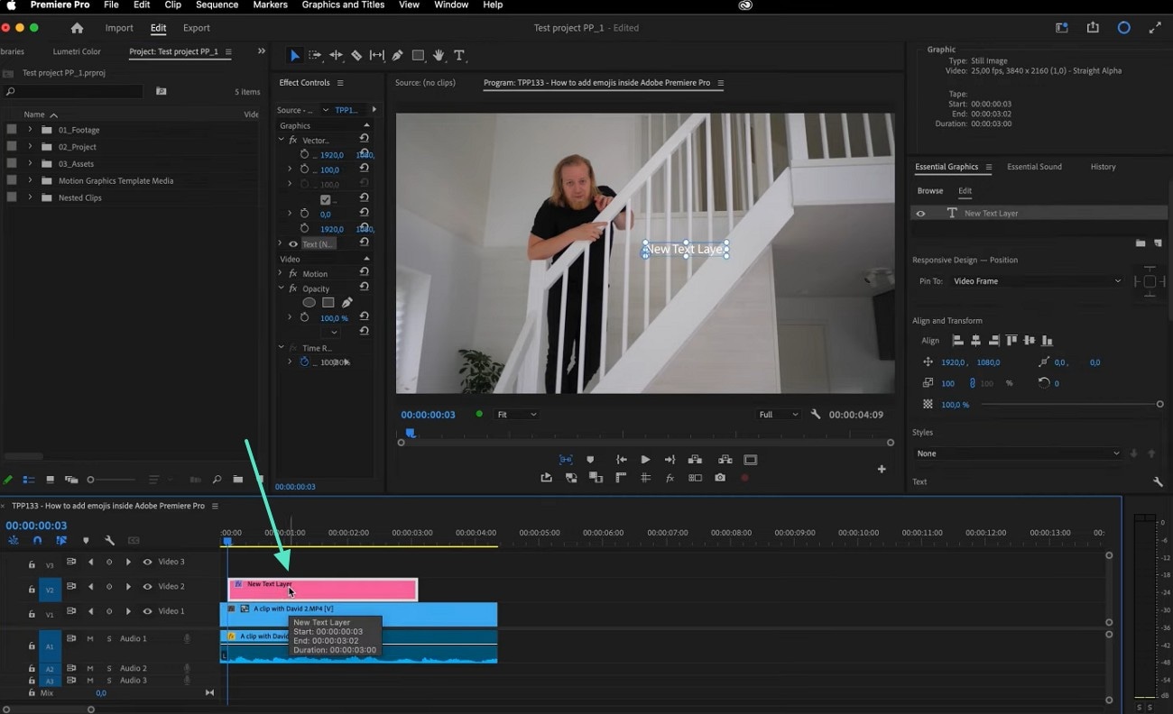 create text layer premiere pro mac