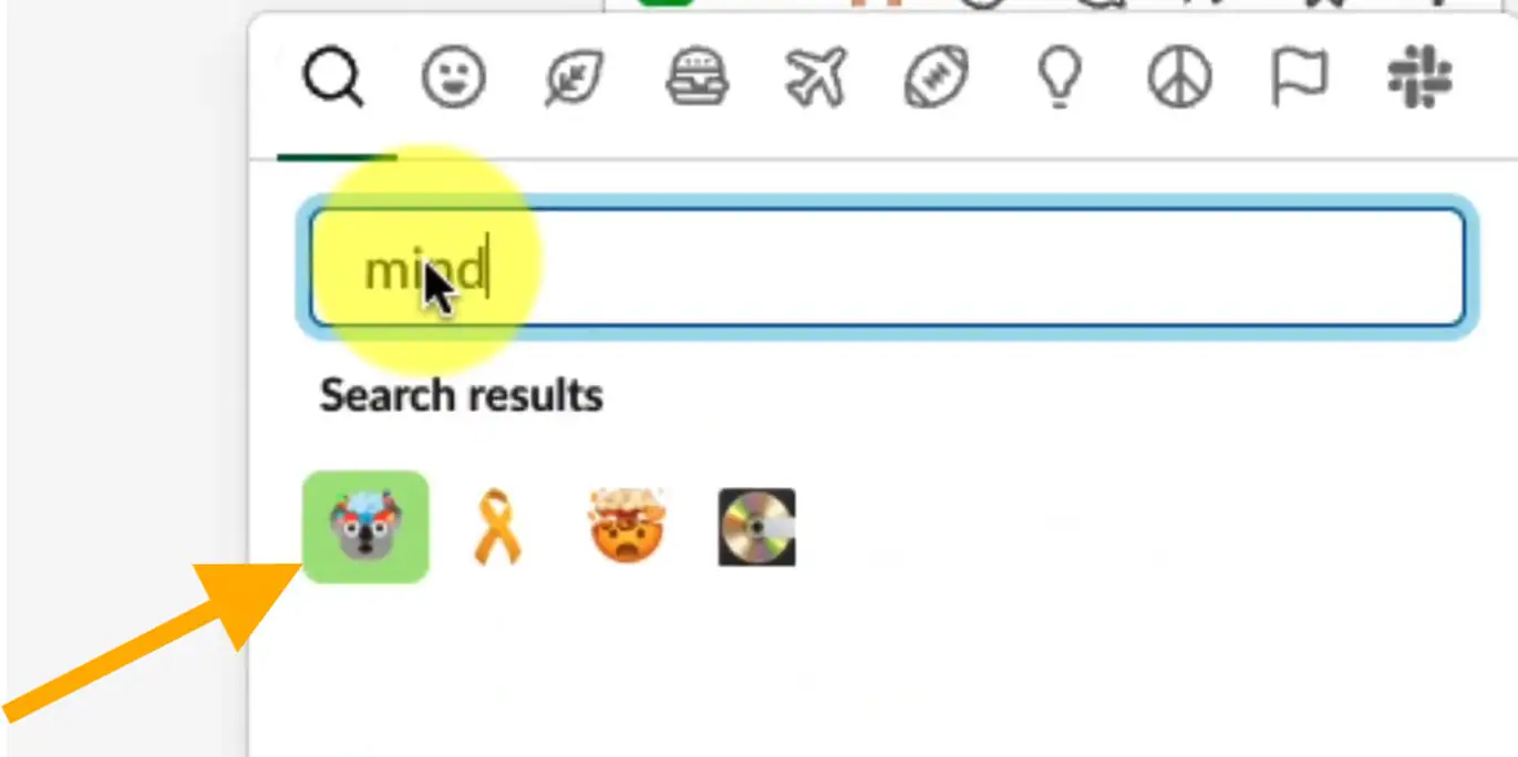 search for saved emoji in slack