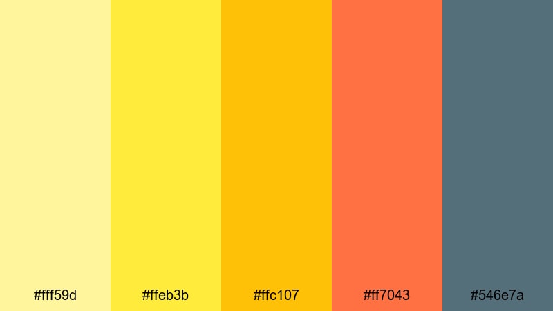 emoji sunshine light yellow color palette with hex codes