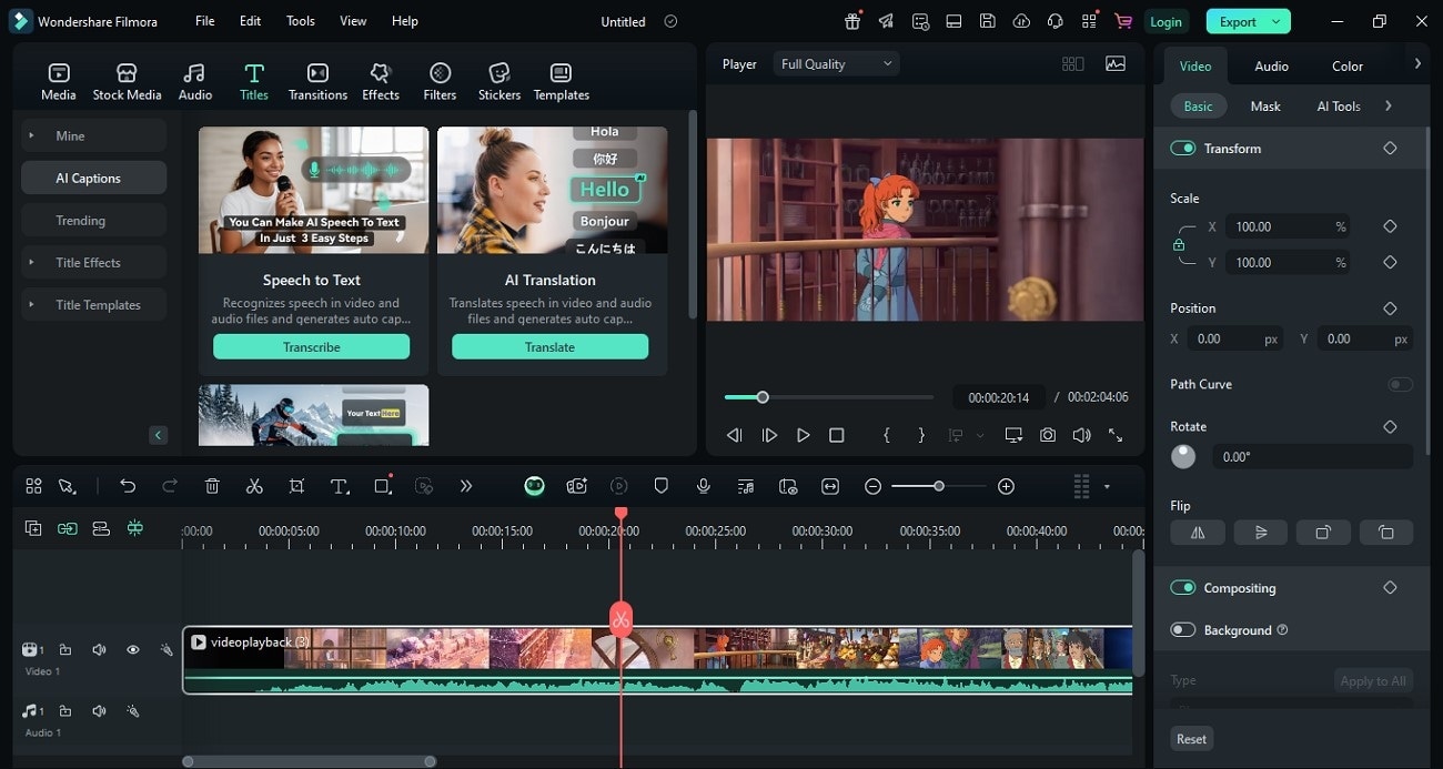 use filmora to share anime in English 
