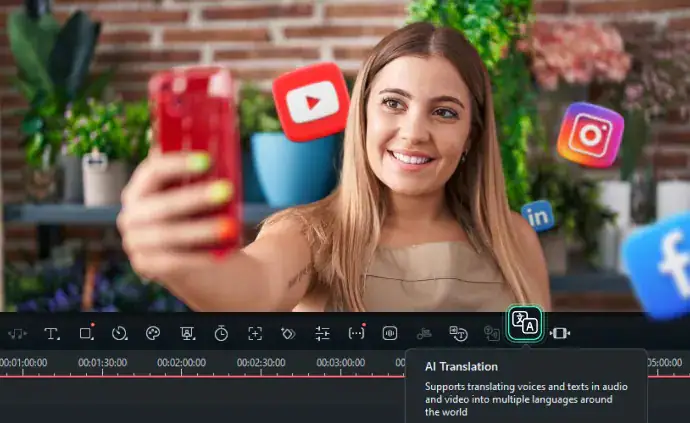 filmora traductor de video ia