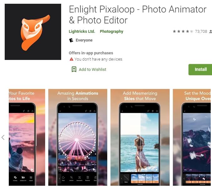 	
Enlight Pixaloop - Photo Animator & Photo Editor
