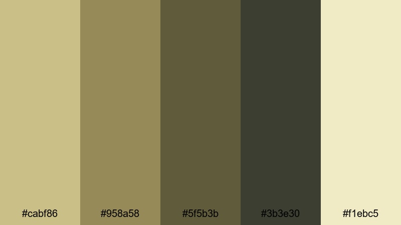 epic war drama frame khaki color palette with hex codes