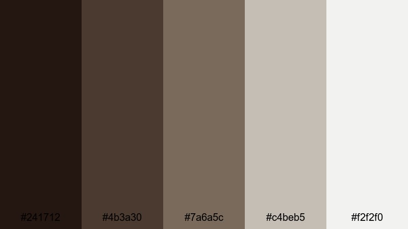 espresso concrete dark brown color palette with hex codes