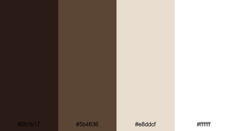 espresso ivory contrast brown color palette with hex codes