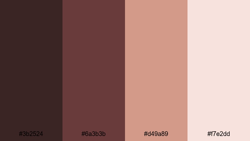 espresso rose bouquet chocolate brown color palette with hex codes