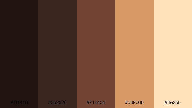 espresso studio glow chocolate color palette with hex codes