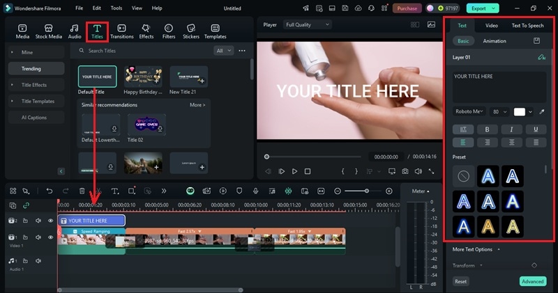 add text to the video
