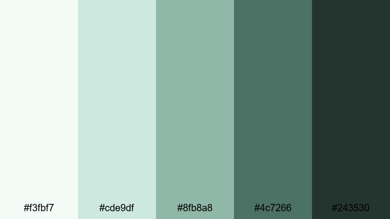 eucalyptus bridal suite floral color palette with hex codes