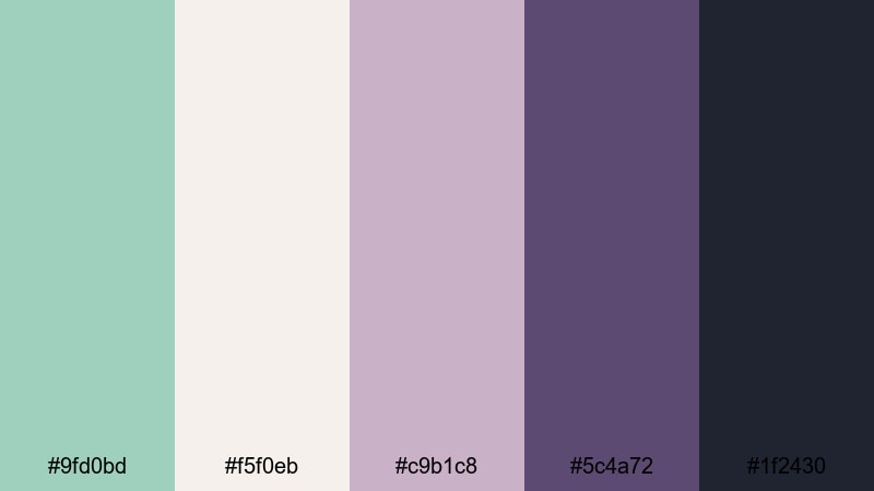 evening celadon soiree celadon color palette with hex codes