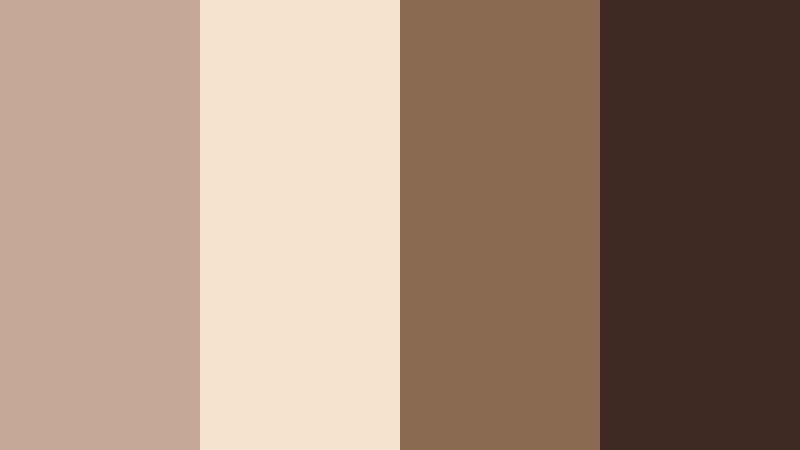 evening latte glow cocoa beige color palette with hex codes