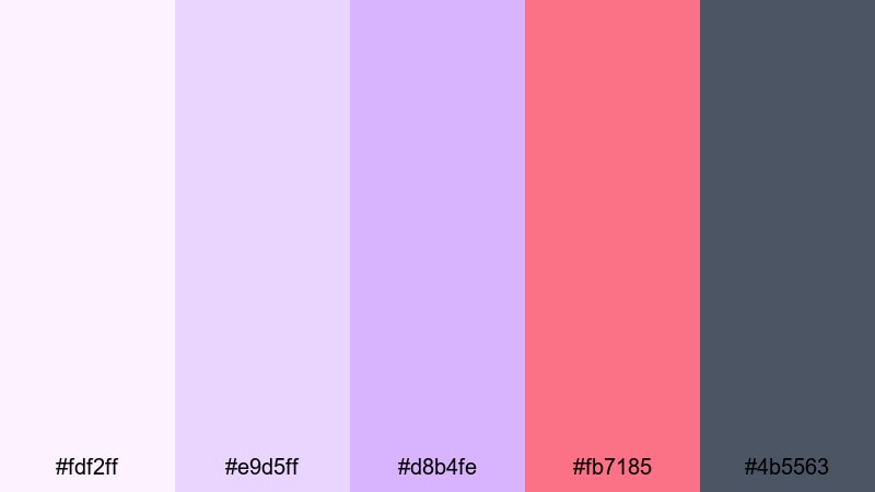 evening lavender glow lavender purple color palette with hex codes