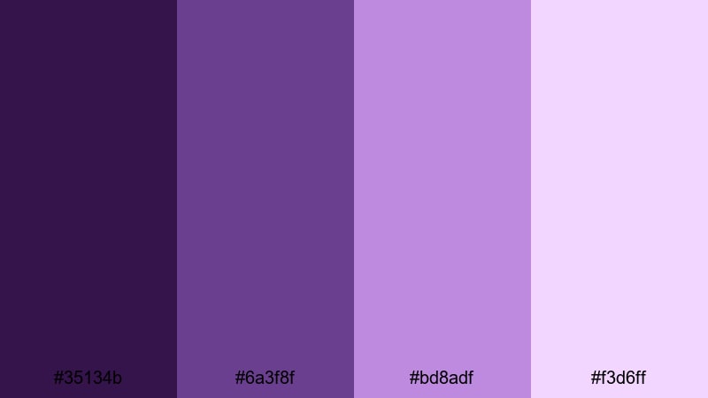 evening orchid whisper dark violet color palette with hex codes