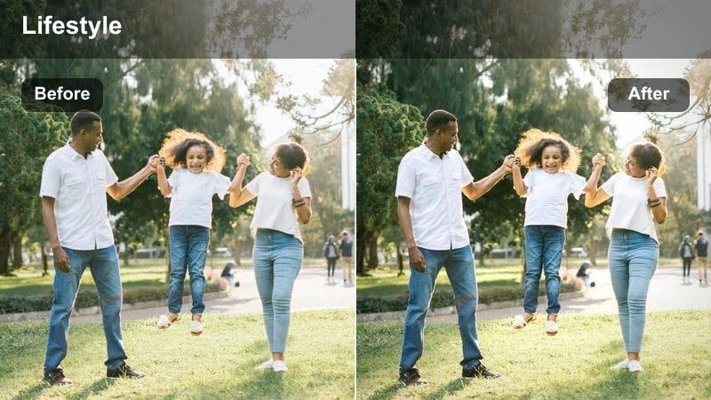 Close-up of food sizzling in a pan on a home stove with bright highlights and rich contrast.