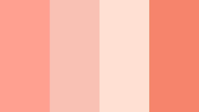 evening rosy horizon soft coral color palette with hex codes