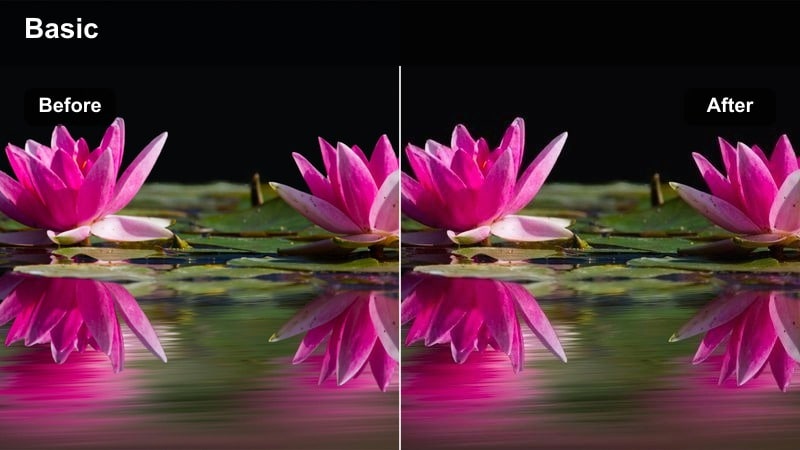 Blue-hour city street with soft teal shadows and warm streetlights.