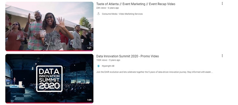 event promo video ideal length