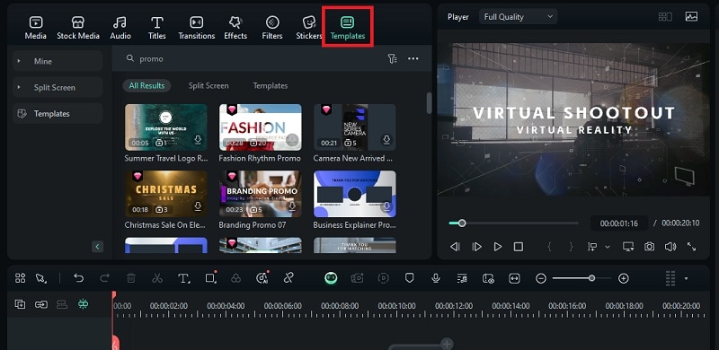 filmora event promo video template