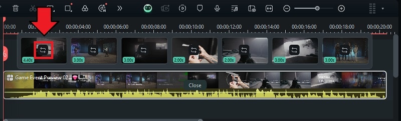 click switch button to replace footage