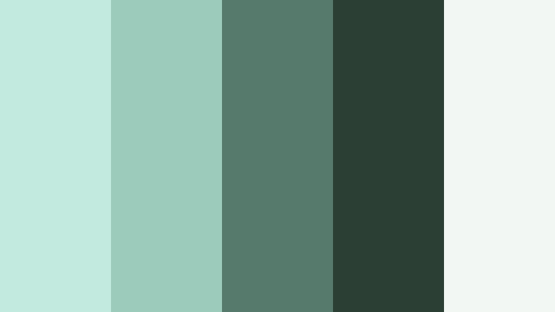evergreen atrium pale seafoam color palette with hex codes