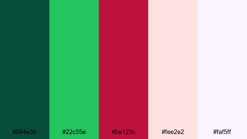 evergreen blush story green maroon color palette with hex codes