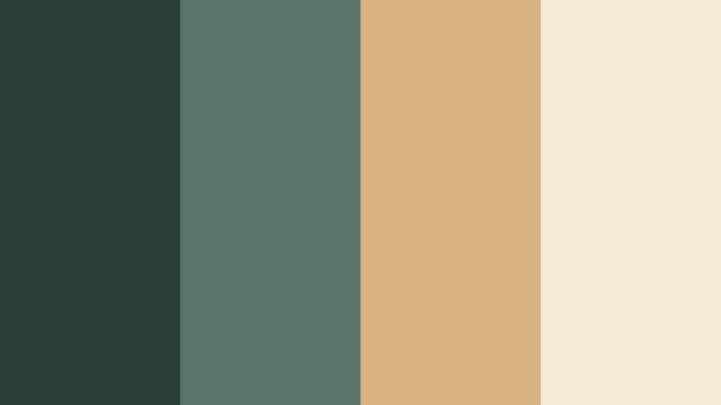 evergreen campsite glow dusty forest green color palette with hex codes