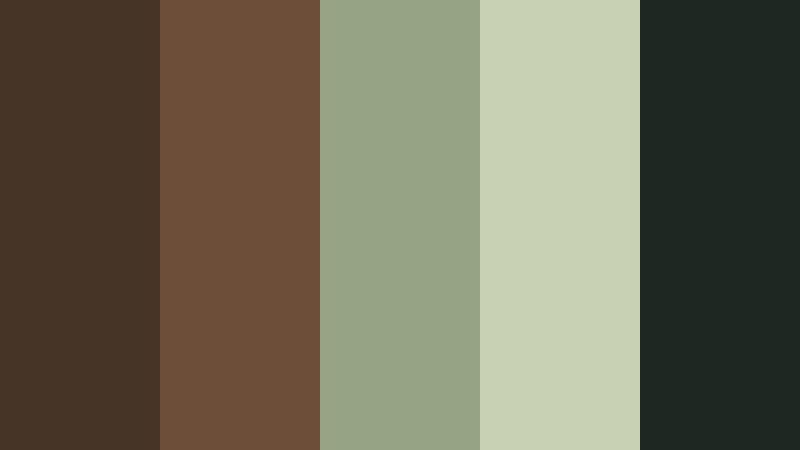 evergreen narrative fade forest bark color palette with hex codes
