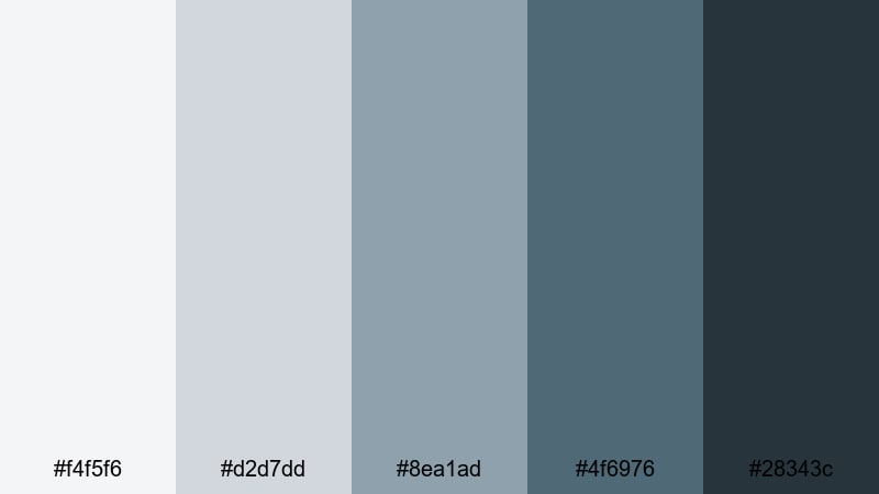 executive slate focus teal gray color palette with hex codes