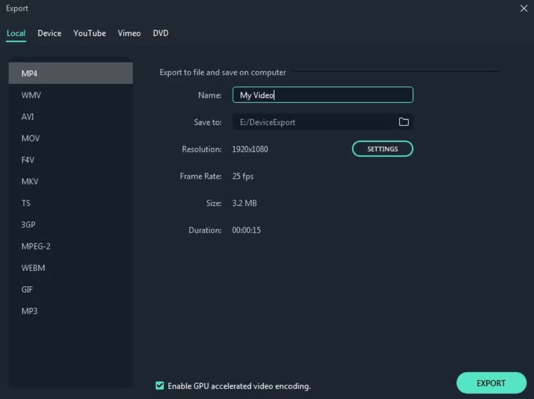mp3 export in filmora