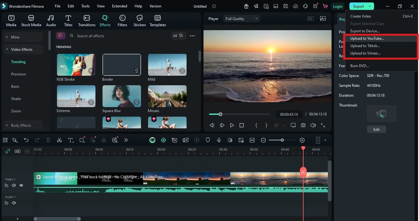 Platform presets to export.