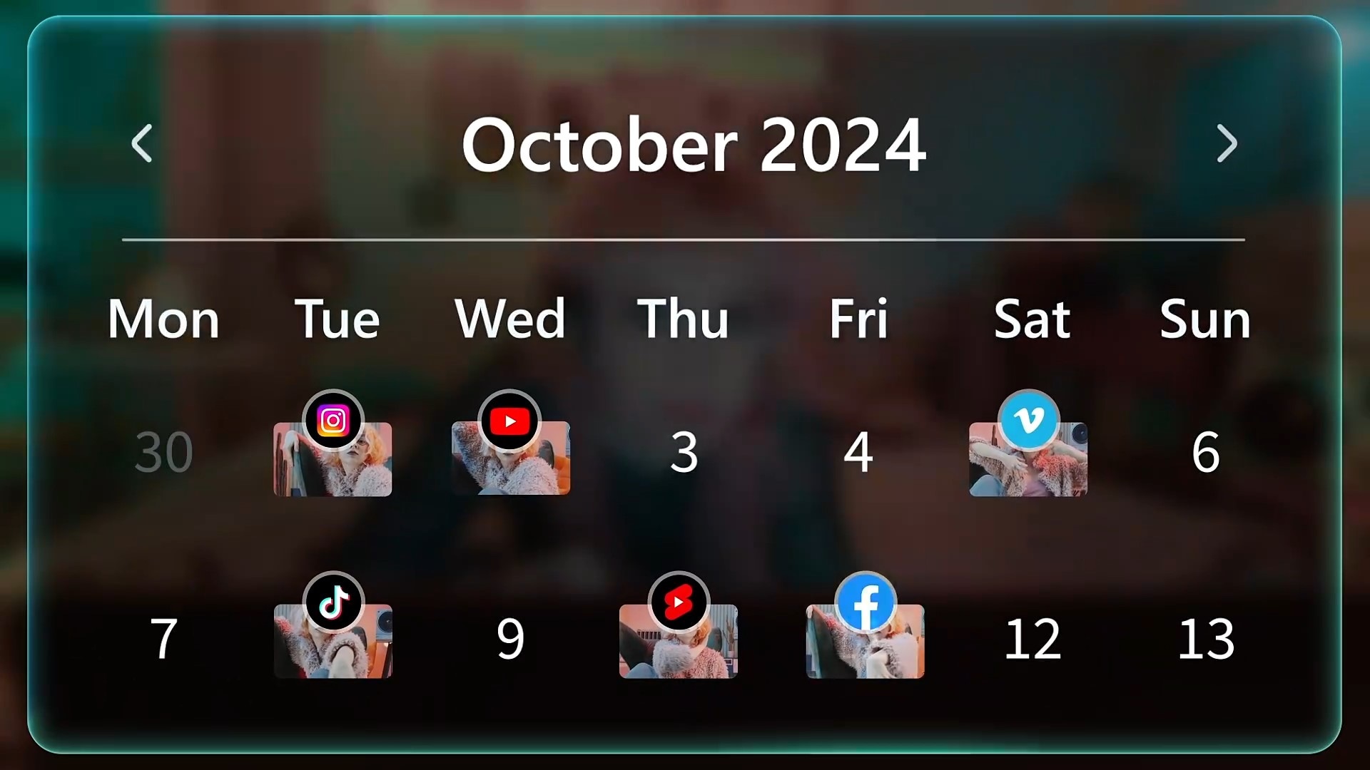 Social media planner in export.