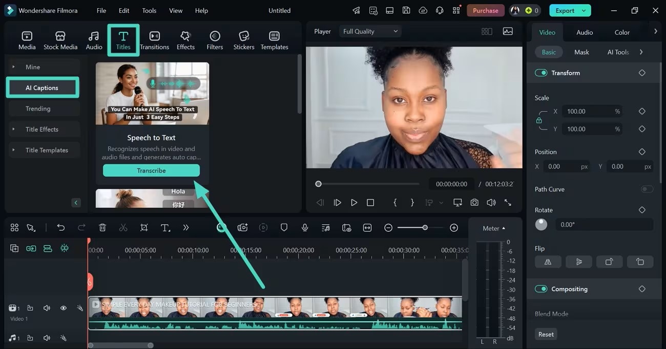 Wondershare Filmora subtitle export tools.