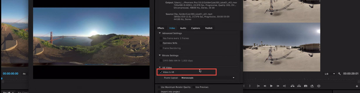 360-Videos mit Premiere Pro bearbeiten - VR-Material exportieren