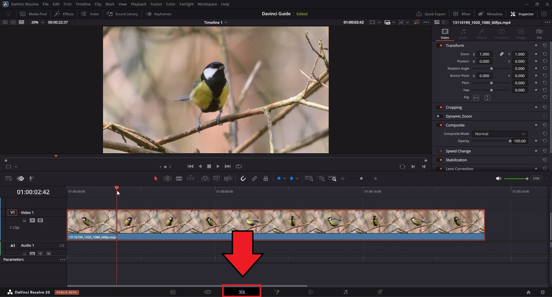 open the edit page