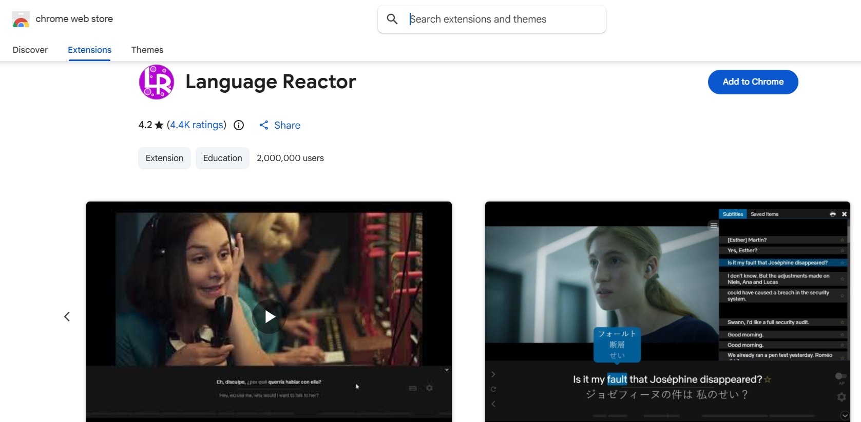 language reactor chrome netflix extension