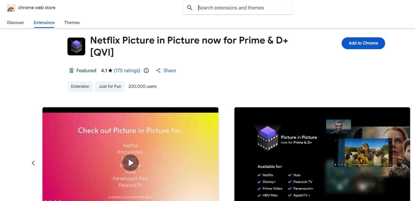 netflix picture in picture chrome extension