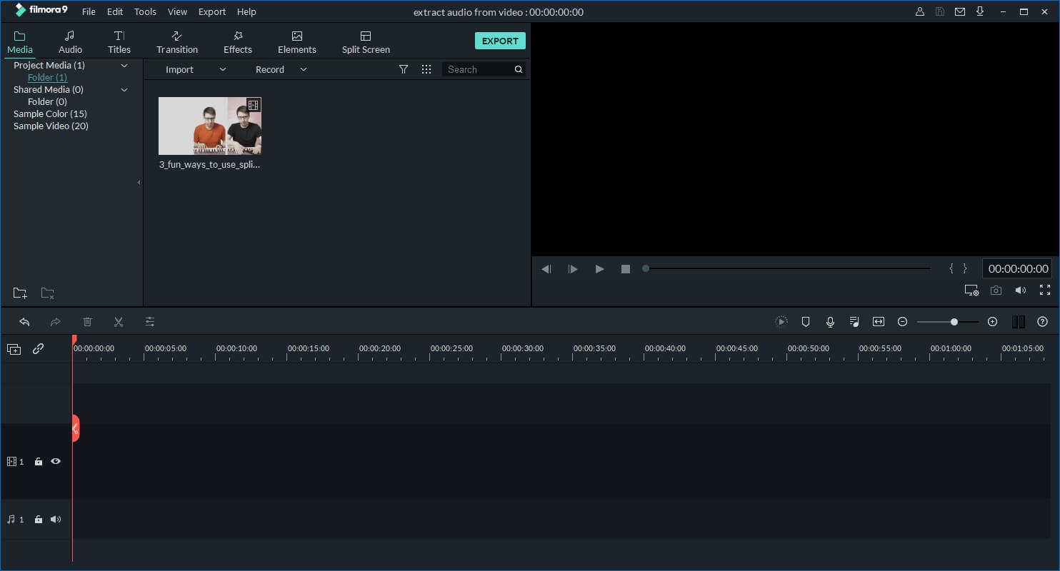 extract audio from video - import media