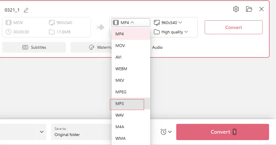 extraire l'audio d'une vidéo sur Windows avec de la glace