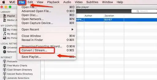 détacher l'audio dans vlc sur mac