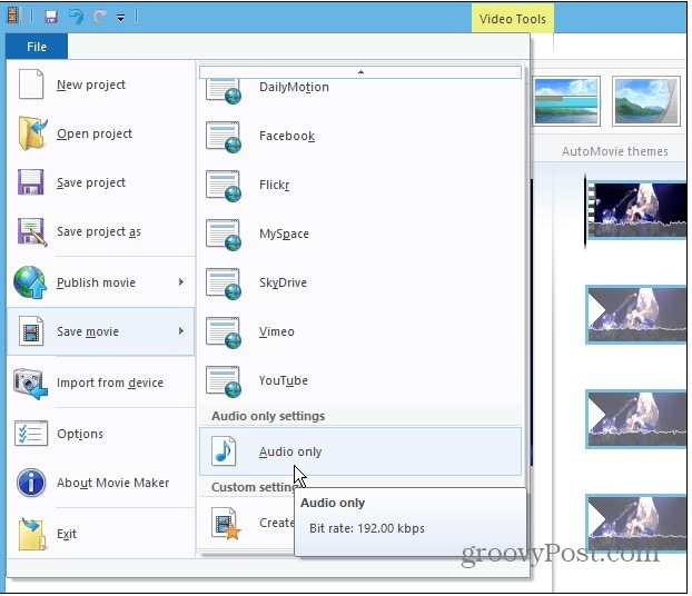 how to extract audio from video windows