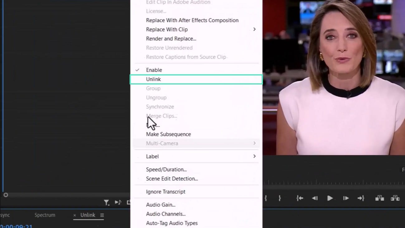 unlink audio from video