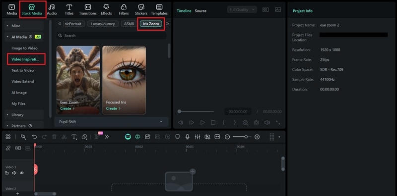 open iris zoom category