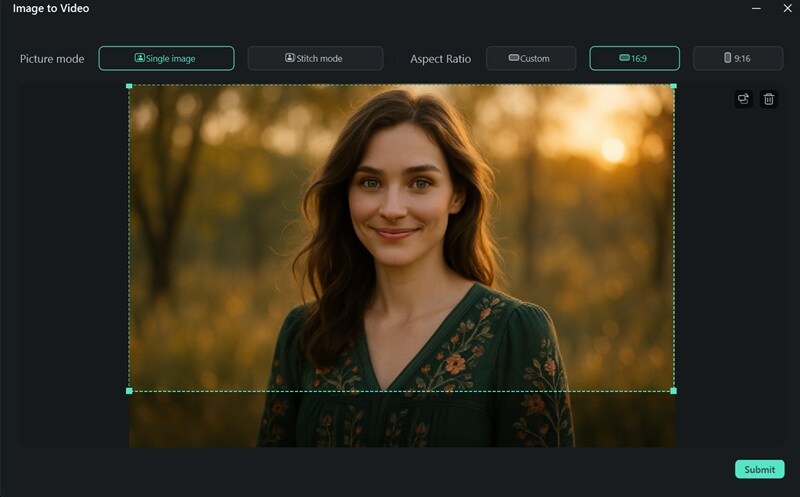 set the photo for ai eye zoom