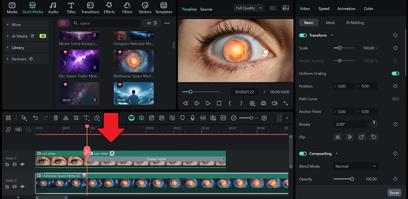 insert the secondary video