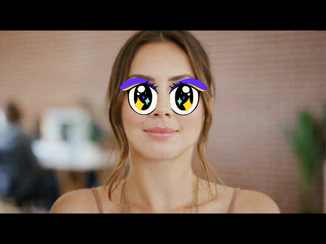 big eyes cartoonish eye filter